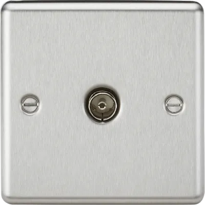 K/Bridge TV Outlet (non-isolated) - Brushed Chrome