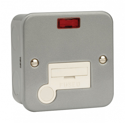 Click Essentials 13A Unswitched Connection Unit + F/O & Neon Metal Clad