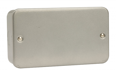 Click Essentials 2 Gang Blank Plate Metal Clad