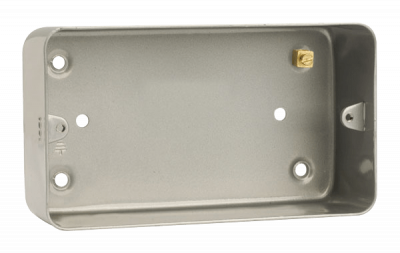 Click Essentials 2 Gang 40mm Deep Mounting Box Metal Clad