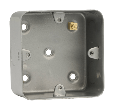 Click Essentials 1 Gang 50mm Deep Mounting Box Metal Clad