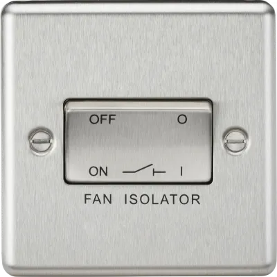 K/Bridge 10A Fan Isolator Switch - Brushed Chrome