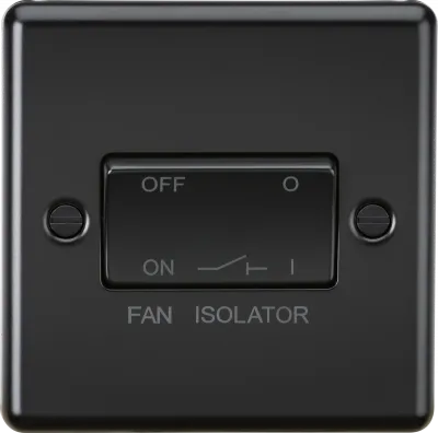 K/Bridge 10A Fan Isolator Switch - Matt Black