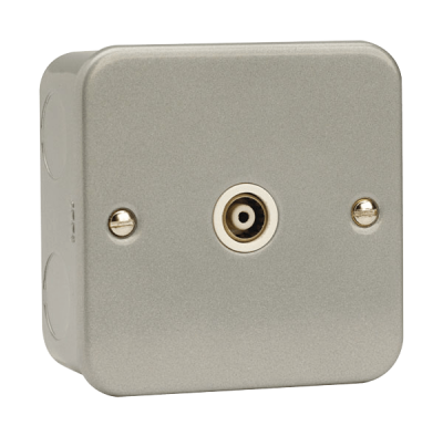 Click Essentials Single Isolated Coaxial Outlet Metal Clad
