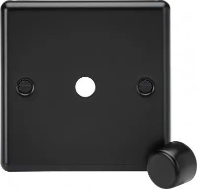 K/Bridge 1G Dimmer Plate with Matching Metal Dimmer Cap - Matt Black