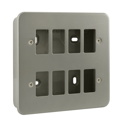 Click GridPro 8 Gang GridPro Frontplate & Back Box Metal Clad