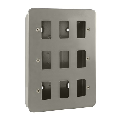 Click GridPro 9 Gang GridPro Frontplate & Back Box Metal Clad