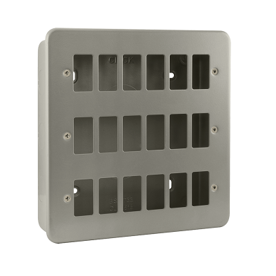 Click GridPro 18 Gang GridPro Frontplate & Back Box Metal Clad