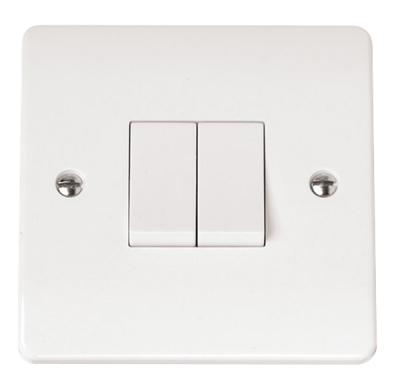 Click Mode 10AX 2 Gang 2 Way Plate Switch