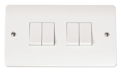 Click Mode 10AX 4 Gang 2 Way Plate Switch