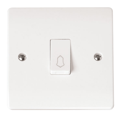 Click Mode 10AX 1 Gang 1 Way Retractive Plate Switch 'Bell'
