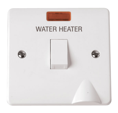 Click Mode 20A DP Water Heater Switch With Optional Flex Outlet & Neon