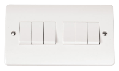 Click Mode 10AX 6 Gang 2 Way Plate Switch