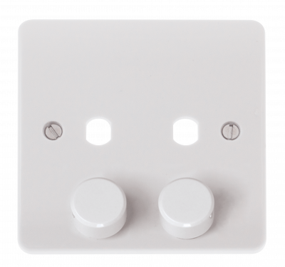 Click Mode 1 Gang Unfurnished Dimmer Plate & Knobs (800W Max) - 2 Apertures