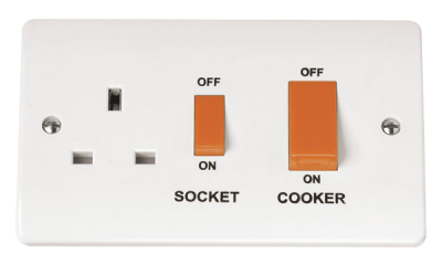 Click Mode 45A 2 Gang DP Switch With 13A DP Switched Socket Outlet
