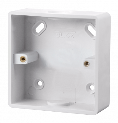 Click Mode 1 Gang 29mm Deep PVC Pattress Box - Conduit