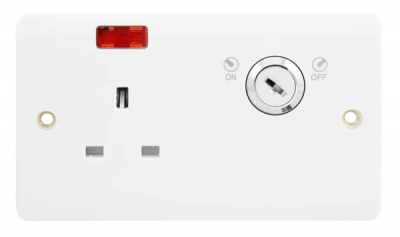 Click Mode 13A 1 Gang DP Key Lock Socket + Neon