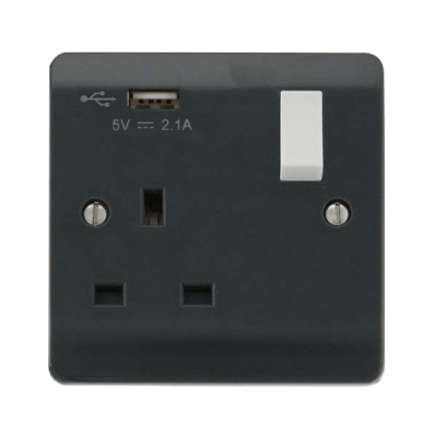 Click Mode 13A 1 Gang Switched Socket + USB Part M