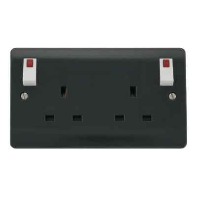 Click Mode 13A 2 Gang OB DP Switched Socket + Neons Part M