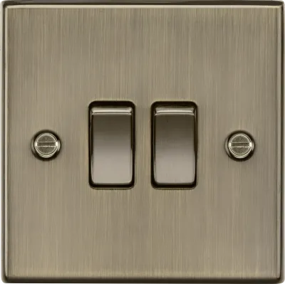 K/Bridge 10AX 2G 2-way Plate Switch - Antique Brass