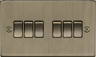 K/Bridge 10AX 6G 2-way Plate Switch - Antique Brass