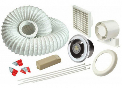 ELEX 100mm IN-LINE LED SHOWER FAN KIT WARM WHITE
