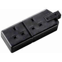 BG 13a 2gang Extension Socket Black