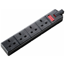 BG 13a 4gang Extension Socket Black