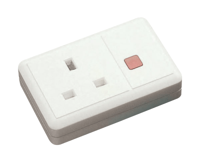 Click 13A 1 Gang Trailing Socket Outlet With Neon White