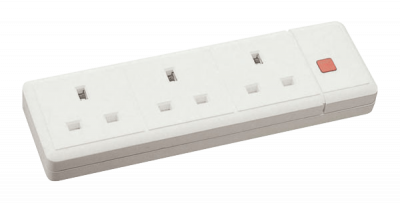 Click 13A 3 Gang Trailing Socket Outlet With Neon White