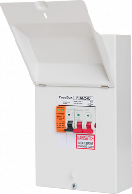 FuseBox IN LINE 100A MAIN SWITCH + T2 SPD (METAL ENCLOSURE)