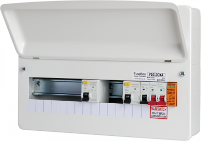 Fusebox DUAL RCD 10WAY T2 SPD (TYPE A RCDS 80A)
