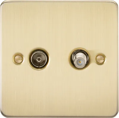 K/Bridge TV and SAT TV Outlet (isolated) - Brushed Brass