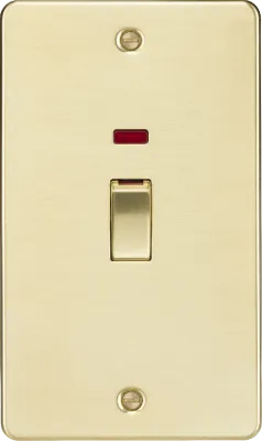 K/Bridge 45A DP Switch with Neon (2G size) - Brushed Brass