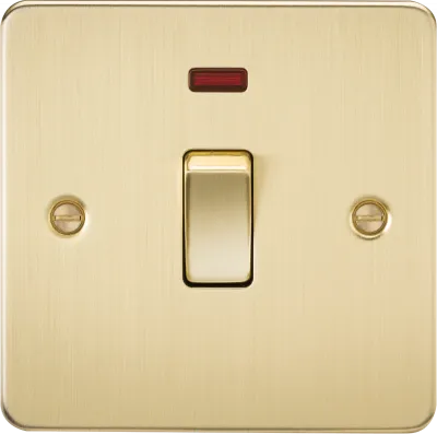 K/Bridge 20A 1G DP Switch with Neon - Brushed Brass