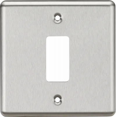 K/Bridge 1G Grid Faceplate - Brushed Chrome