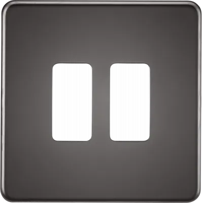 K/Bridge Screwless 2G grid faceplate - black nickel