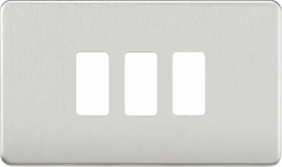 K/Bridge Screwless 3G grid faceplate - brushed chrome
