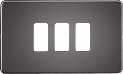 K/Bridge Screwless 3G grid faceplate - black nickel