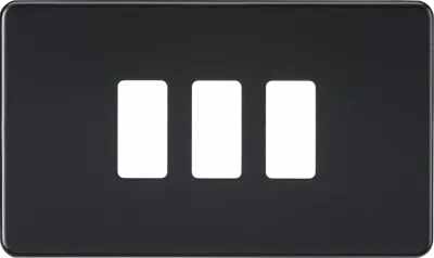 K/Bridge Screwless 3G grid faceplate - matt black