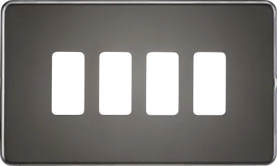 K/Bridge Screwless 4G grid faceplate - black nickel