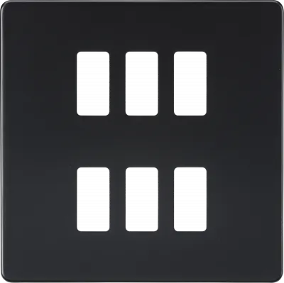 K/Bridge Screwless 6G grid faceplate - matt black