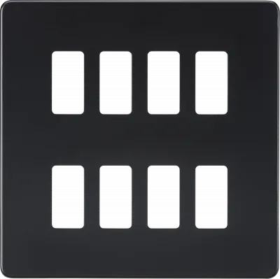K/Bridge Screwless 8G grid faceplate - matt black