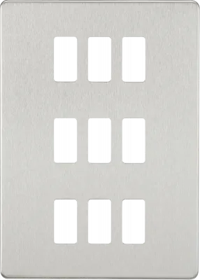 K/Bridge Screwless 9G grid faceplate - brushed chrome
