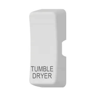 Thrion Switch Cover marked "TUMBLE DRYER" White Moulded