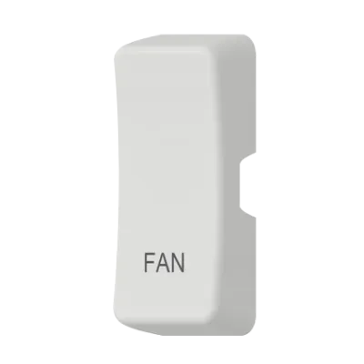 Thrion Switch Cover marked "FAN" White Moulded