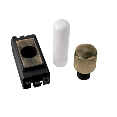 Click GridPro 1 Module Dimmer Mounting Kit Black Insert/Antique Brass