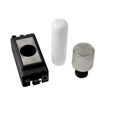 Click GridPro 1 Module Dimmer Mounting Kit Black Insert/Satin Chrome