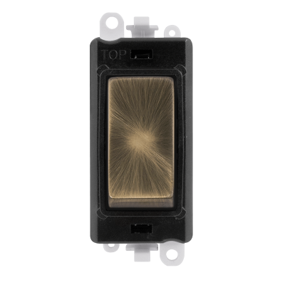 Click GridPro 20AX 2 Way Switch Module Black Insert/Antique Brass