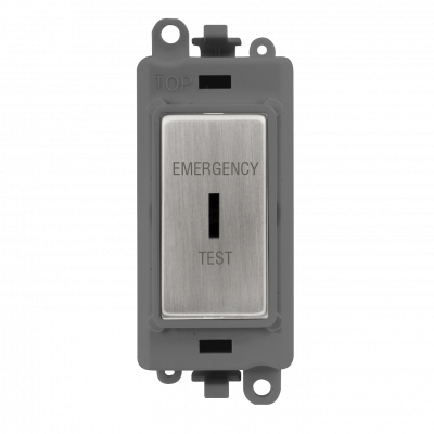 Click GridPro 20AX DP Keyswitch Module InchEMERGENCY TESTInch Grey Insert/Stainless Steel